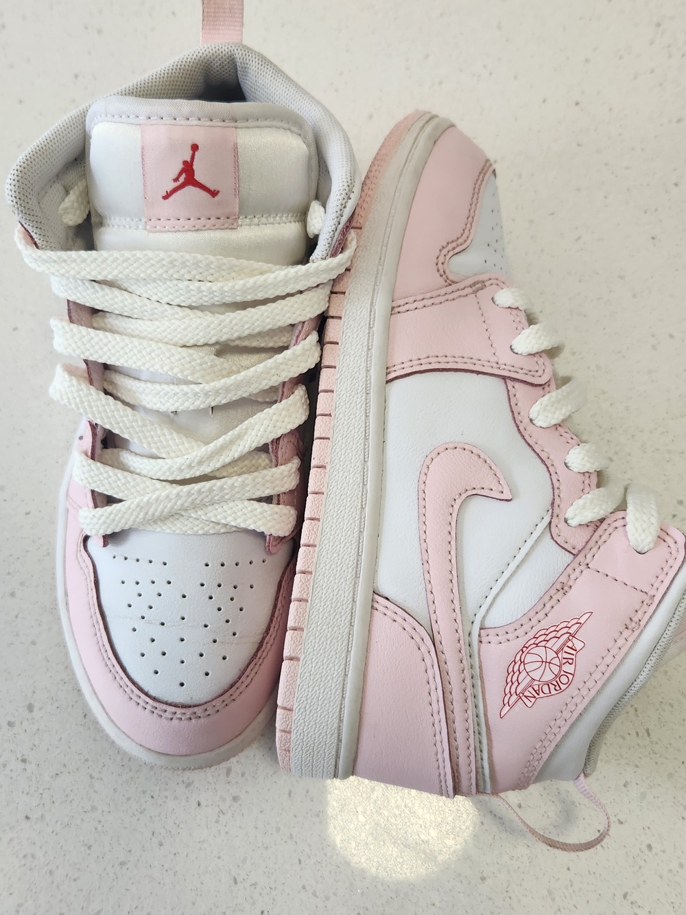 Nike Air Jordan 1 Mid GS 'Pearl Pink White' Sneakers